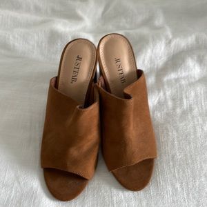 High heel mule sandal slides hipster